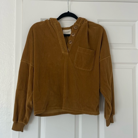 Sezane Sweaters - Sezane - worn once, 3/4 sleeve corduroy hoodie.